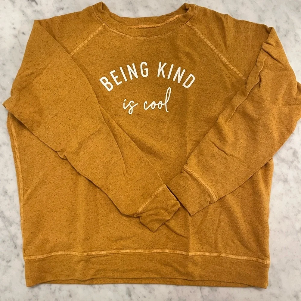good hYOUman Being Kind Is Cool The Smith Sweatshirt in Sunflower Yellow - Picture 2 of 5